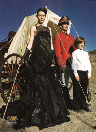 Illustration for article titled Marie Claire's "Outlaw" Look: $13,000 Gown & Black Lipstick